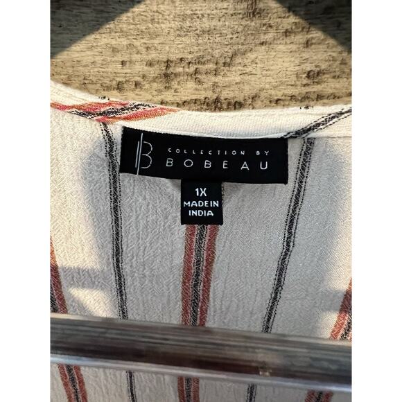 Collection by Bobeau Women's Tank 1XL Striped Linen-Feel Top - Picture 5 of 8